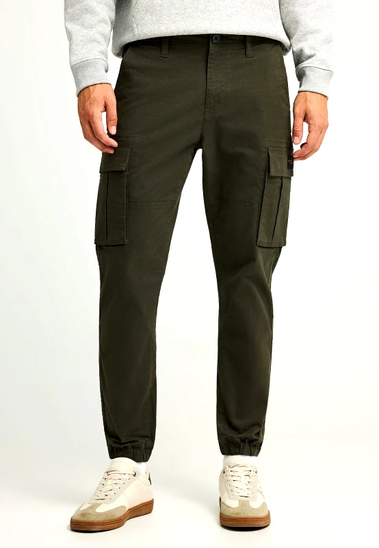 FUNKY BUDDHA Ανδρικό regular fit cargo παντελόνι με cuffed τελείωμα