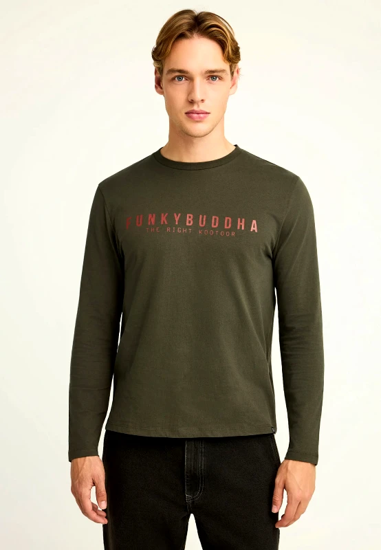 FUNKY BUDDHA T-shirt με Funky Buddha τύπωμα στο στήθος