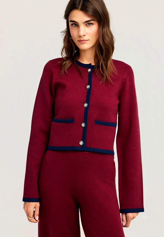 FUNKY BUDDHA Πλεκτή ζακέτα με ρίγα και κουμπιά