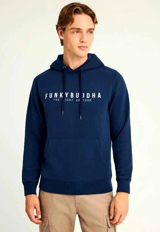 FUNKY BUDDHA Φούτερ με κουκούλα και τύπωμα στο στήθος