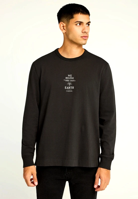FUNKY BUDDHA Μακρυμάνικο T-shirt με τύπωμα στο στήθος