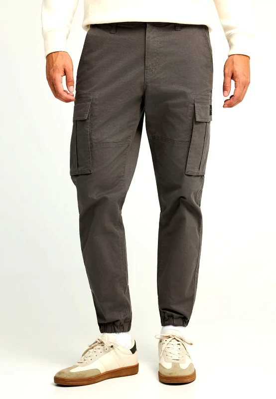 FUNKY BUDDHA Ανδρικό regular fit cargo παντελόνι με cuffed τελείωμα