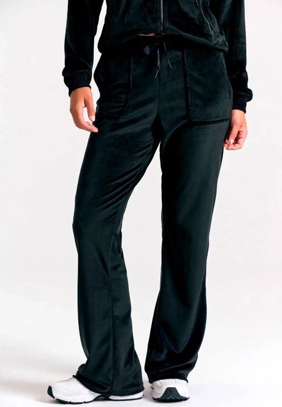 FUNKY BUDDHA Flare fit παντελόνι φόρμας σε βελουτέ ύφασμα