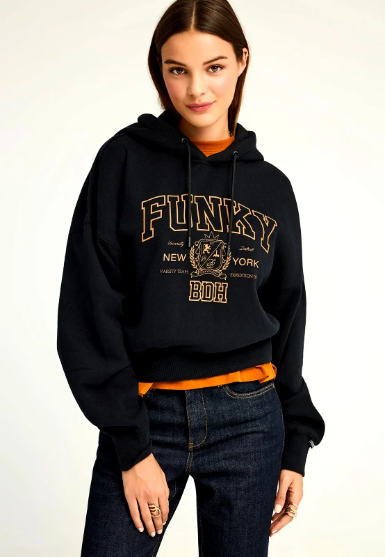 FUNKY BUDDHA Γυναικείο φούτερ με κουκούλα και τύπωμα
