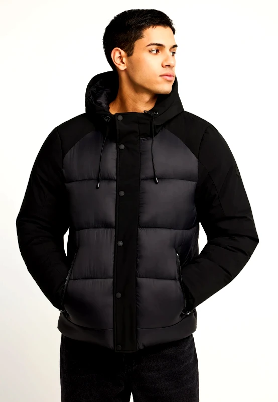 FUNKY BUDDHA Ανδρικό puffer μπουφάν με κουκούλα