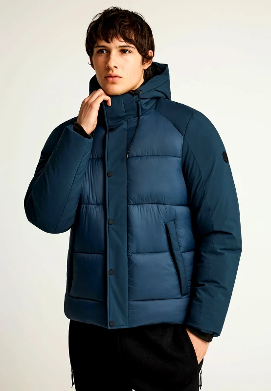 FUNKY BUDDHA Ανδρικό puffer μπουφάν με κουκούλα