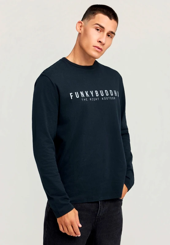 FUNKY BUDDHA T-shirt με Funky Buddha τύπωμα στο στήθος