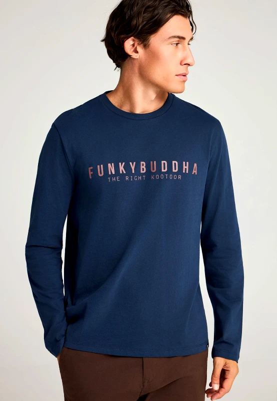 FUNKY BUDDHA T-shirt με Funky Buddha τύπωμα στο στήθος