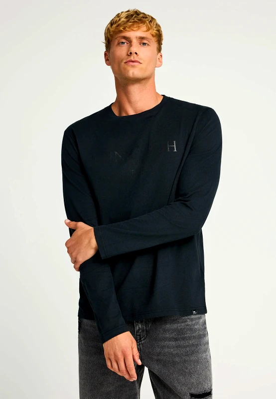 FUNKY BUDDHA Μακρυμάνικο T-shirt με Funky Buddha τύπωμα στο στήθος