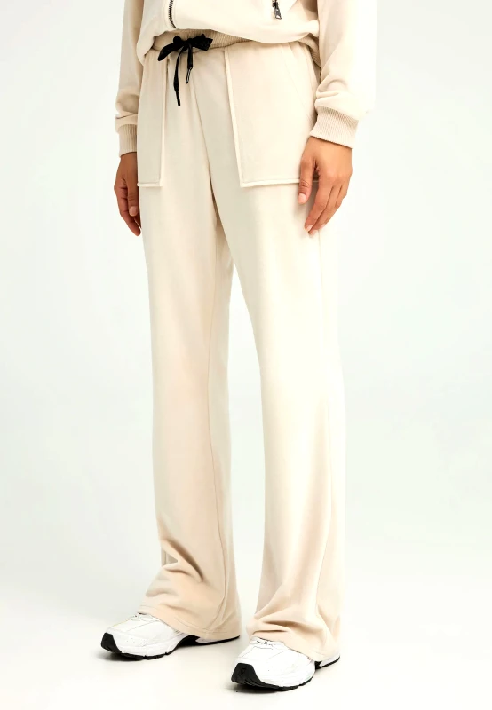 FUNKY BUDDHA Flare fit παντελόνι φόρμας σε βελουτέ ύφασμα