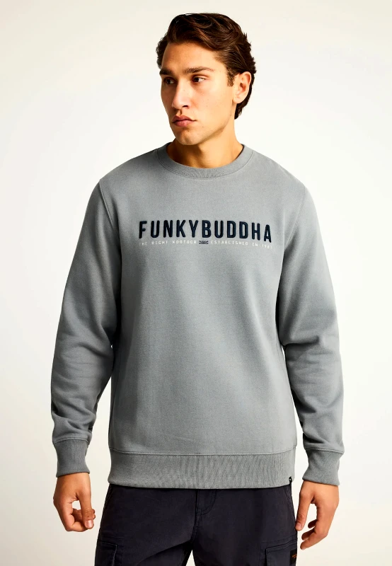 FUNKY BUDDHA Ανδρικό φούτερ με τυπωμένο logo - The essentials