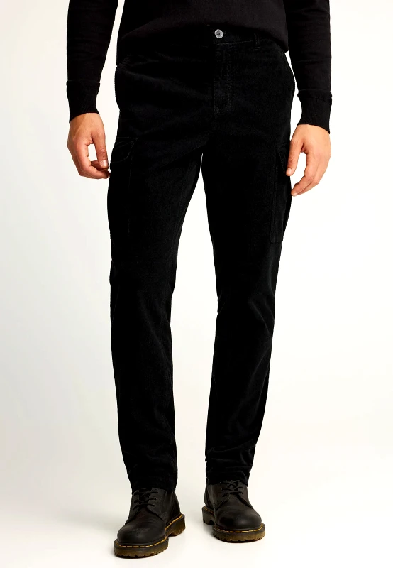 FUNKY BUDDHA Ανδρικό loose fit κοτλέ cargo παντελόνι