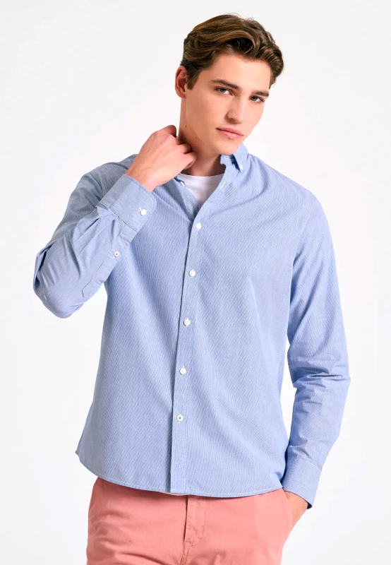 FUNKY BUDDHA Yarn dyed oxford ριγέ πουκάμισο