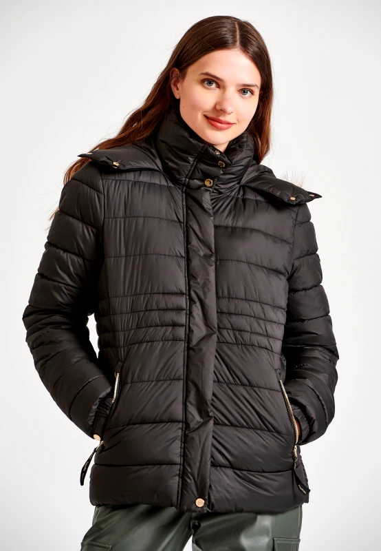 FUNKY BUDDHA Καπιτονέ puffer μπουφάν με αποσπώμενη γούνα