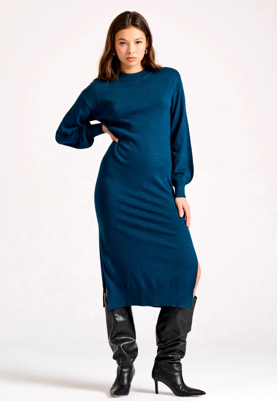 FUNKY BUDDHA Maxi πλεκτό φόρεμα από μαλλί και κασμίρ