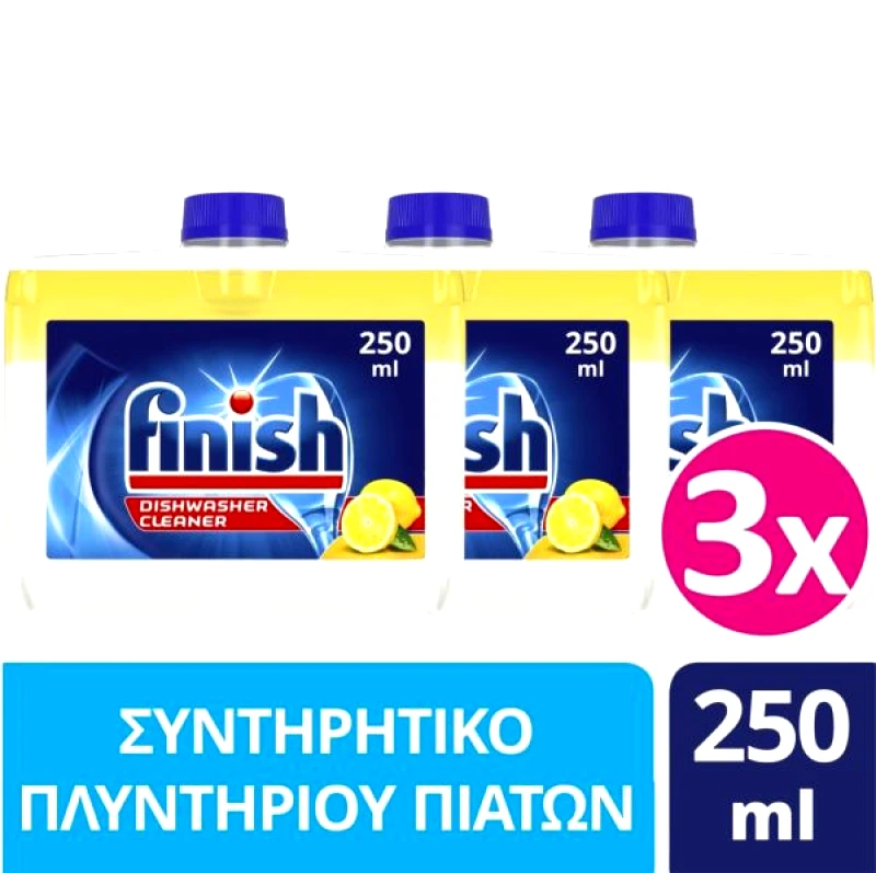 Finish Συντηρητικό Πλυντηρίου Πιάτων Άρωμα Λεμόνι 3x250ml φωτογραφία