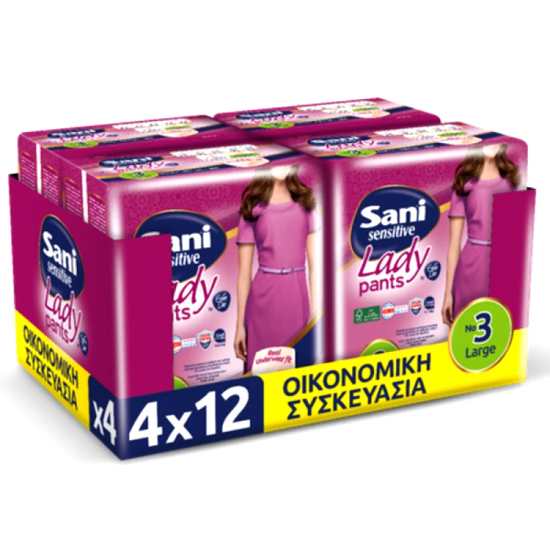 Sani Lady Sani Lady Discreet Pants No3 Large Οικονομική Συσκευασία (48τεμ)