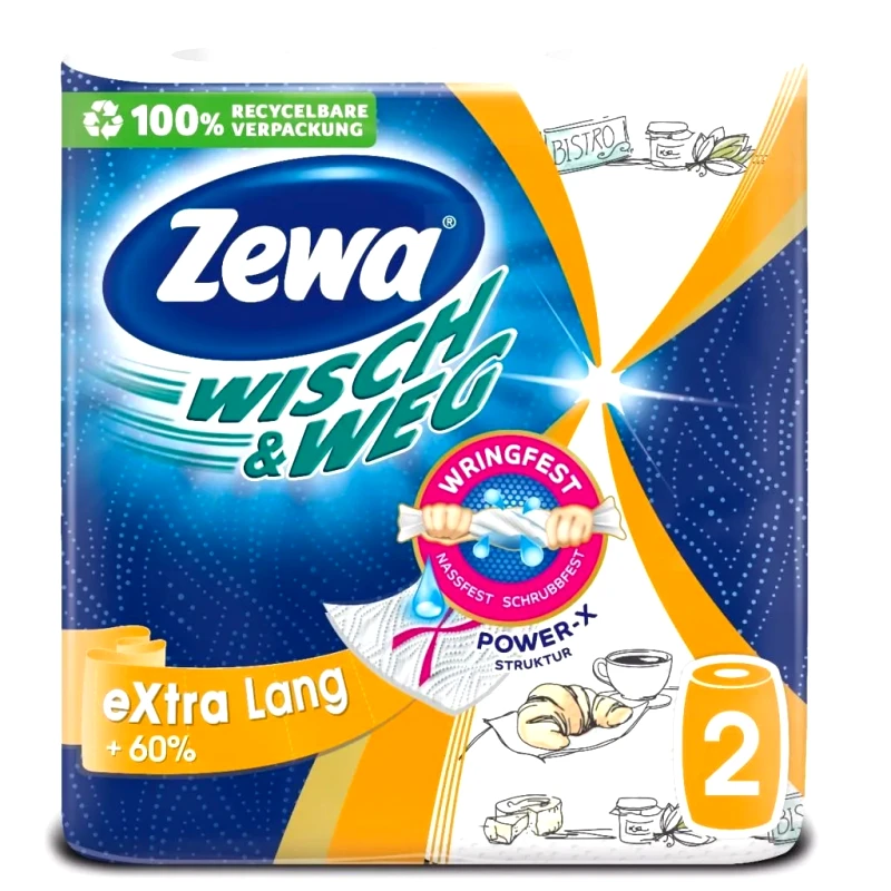 Zewa Χαρτί κουζίνας Zewa Wisch & Weg Extra Long 2φυλλο 2 ρολά