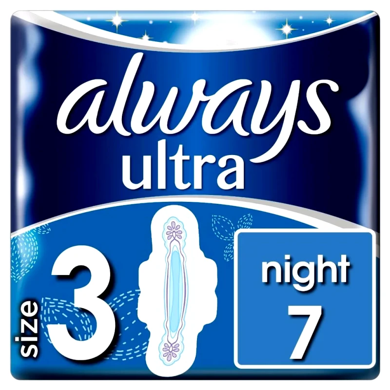 Always Always Ultra Night (Μέγεθος 3) Σερβιέτες Με Φτερά 7 Τεμάχια
