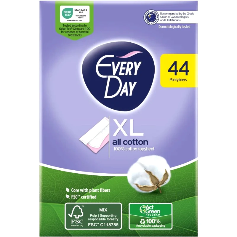 EveryDay Σερβιετάκια EveryDay All Cotton Extra Long Οικονομική Συσκευασία 44τμχ
