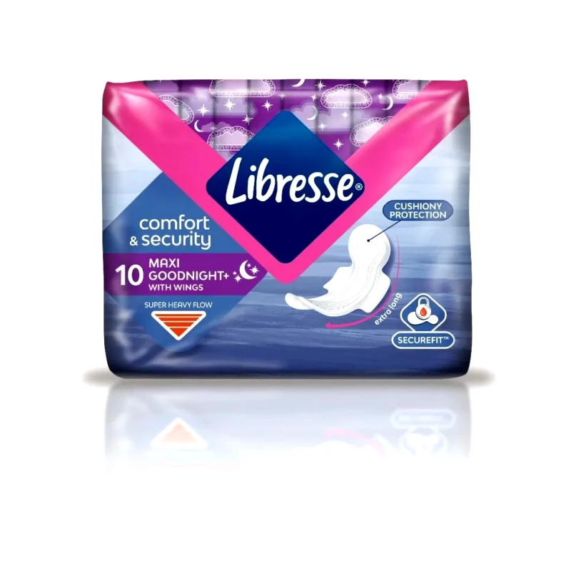 Libresse Libresse Goodnight Maxi Σερβιέτες Νύχτας με φτερά 10 τμχ