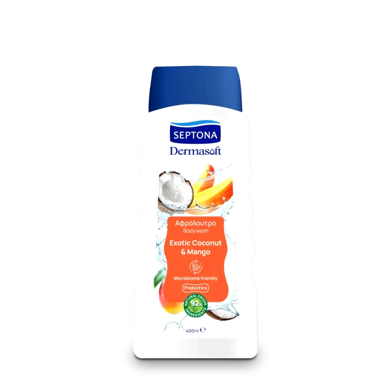 Septona Septona Dermasoft Αφρόλουτρο Ενηλίκων Exotic Coconut & Mango 400ml