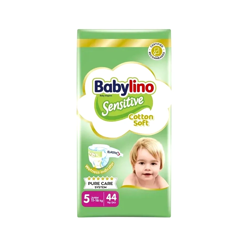 Babylino Πάνες Babylino Sensitive Cotton Soft Value Pack No5 (11-16Kg) 44τεμ