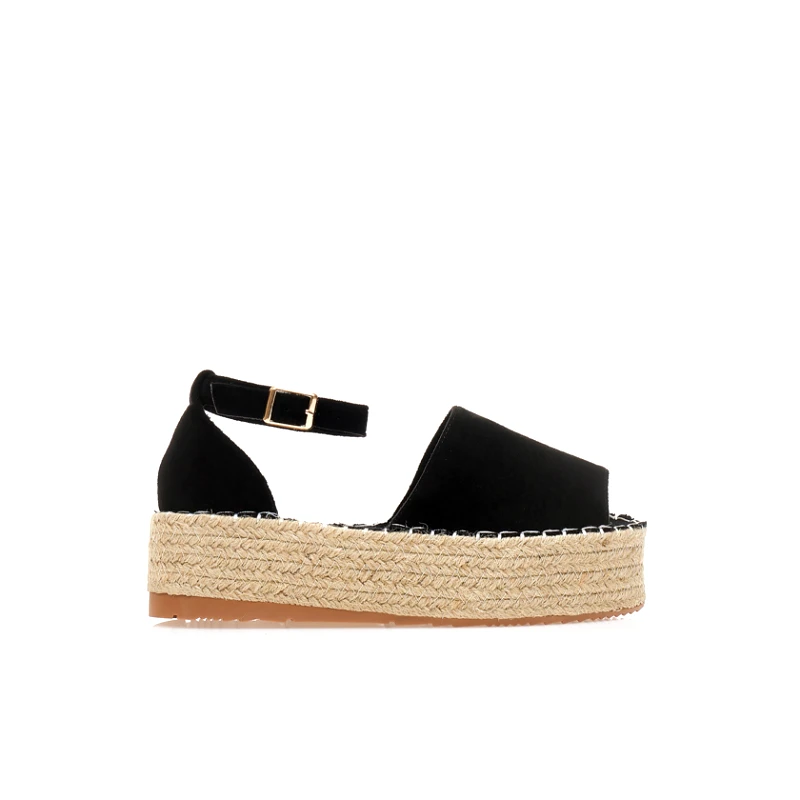 Tsoukalas Εσπαντρίγιες flatforms μαύρες σουέτ ΜΑΥΡΟ