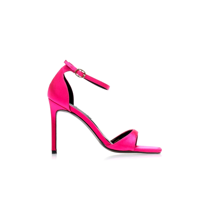 Tsoukalas Πέδιλα φούξια σατέν με φάσα και λουράκι στον αστράγαλο ΦΟΥΞΙΑ