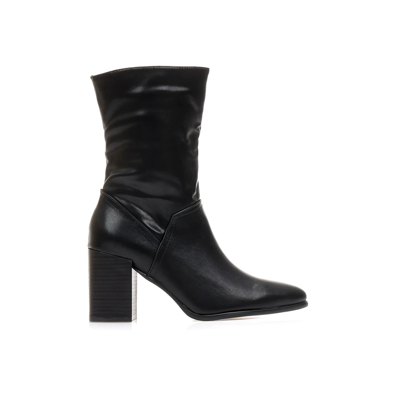 Tsoukalas Μποτάκια μαύρα δερματίνη ΜΑΥΡΟ