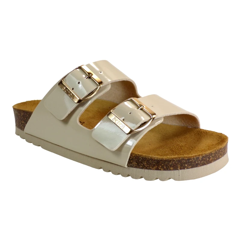 Scholl Scholl Γυναικεία Σανδάλια Ανατομικά Δερμάτινα JOSERHINE F30043-1002 Μπέζ Λουστρίνι