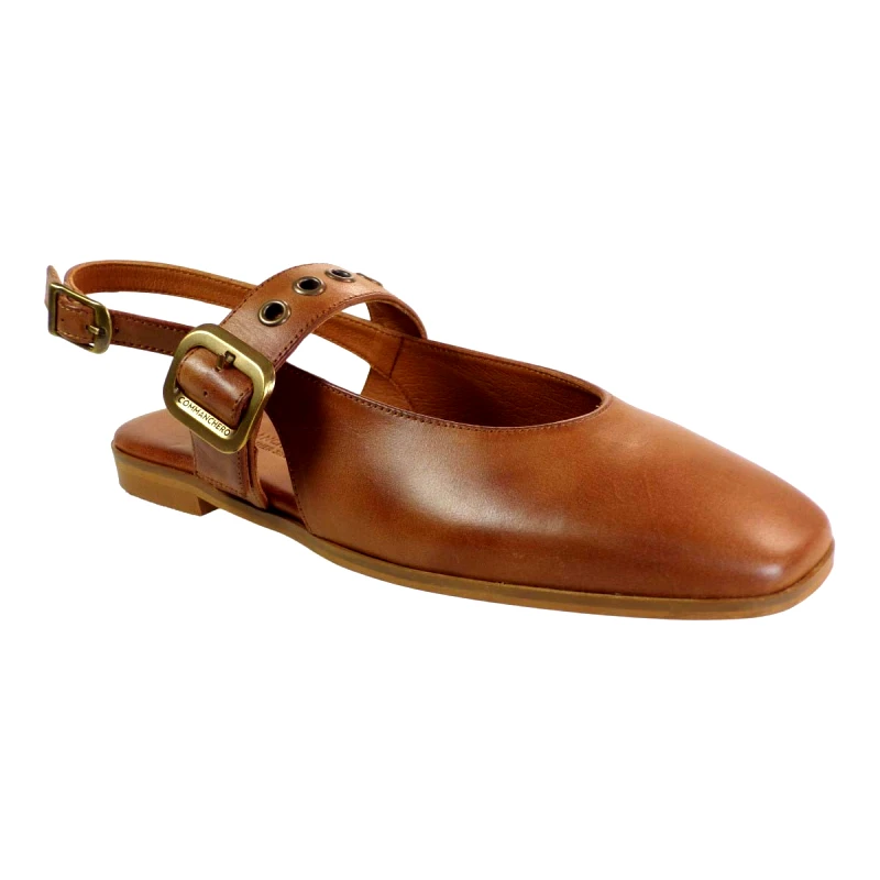 Commanchero Original Commanchero Γυναικεία Παπούτσια Μπαλαρίνα 51344-726 Ταμπά Δέρμα