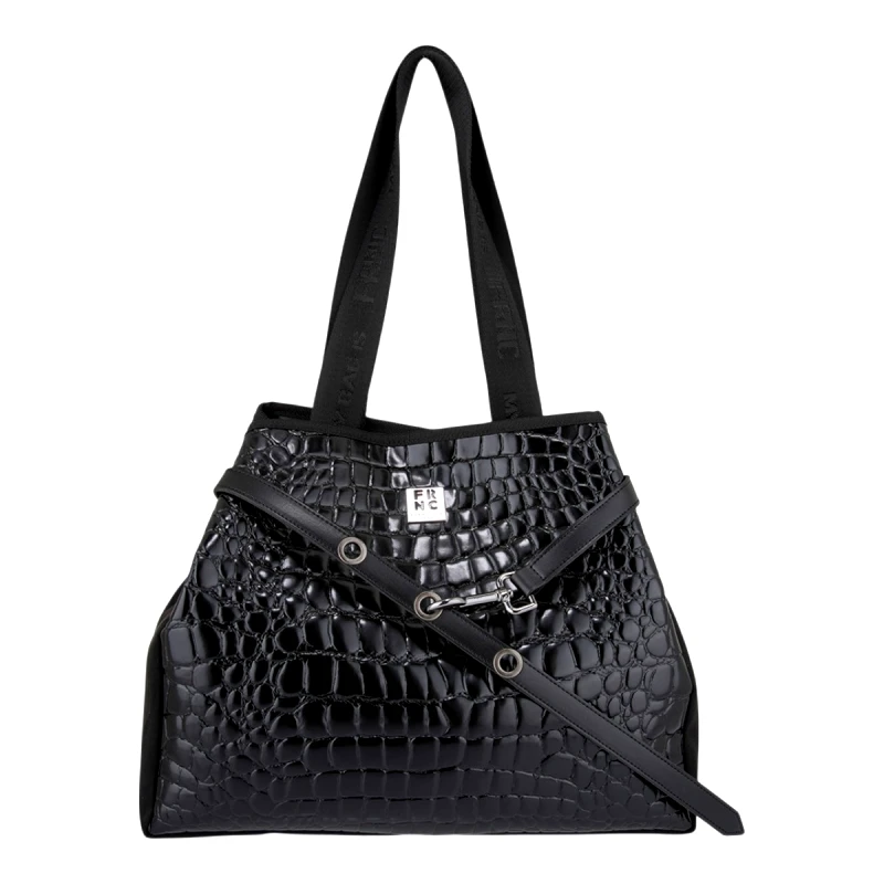 FRNC FRNC FRANCESCO Τσάντα Γυναικεία Ώμου 5925 BLK Μαύρο Κροκό