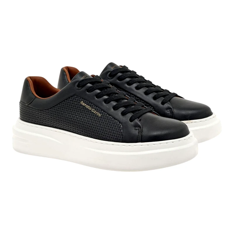 Renato Garini Renato Garini Ανδρικά παπούτσια Sneakers 700-033 Μαύρο Πλεκτό W57000333574