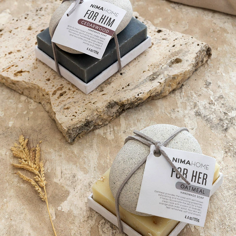 Nima Σετ Σαπούνι Χειροποίητο 125G + Πέτρα Απολέπισης Nima Cedarwood