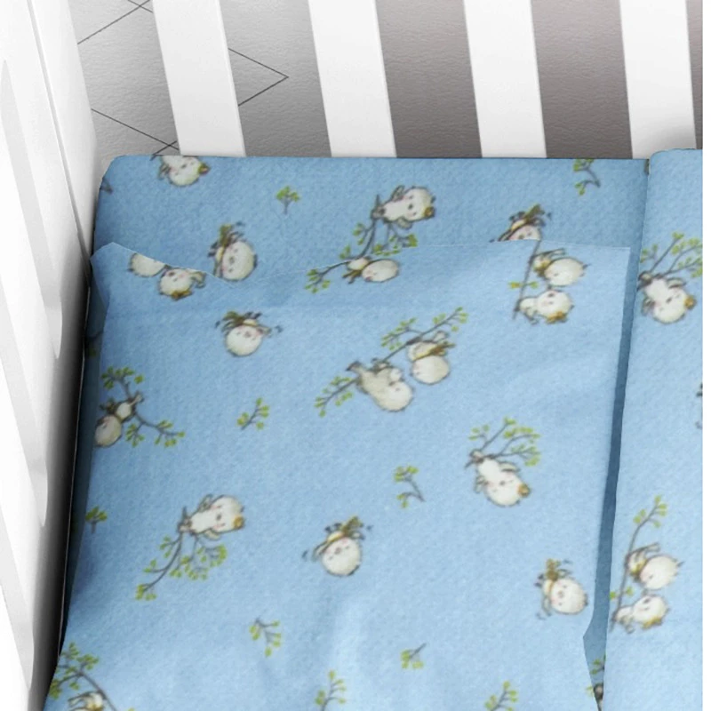 Dimcol Φανελένια Μαξιλαροθήκη Τεμάχιο 35X45 Dimcol Birds 14 Sky Blue (35x45)