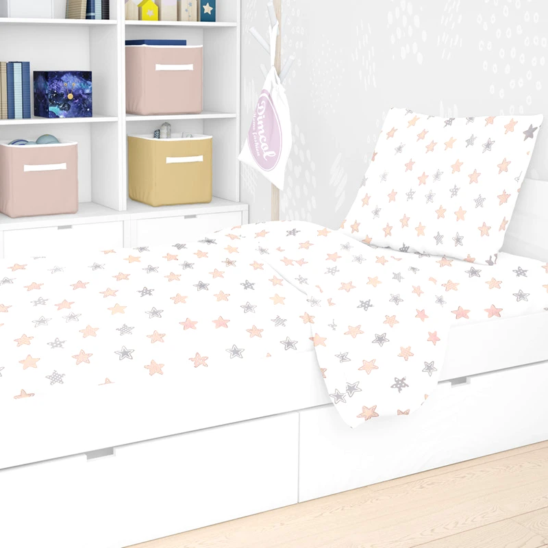 Dimcol Παπλωματοθήκη Μονή 160X240 Dimcol Star 103 Grey (160x240)