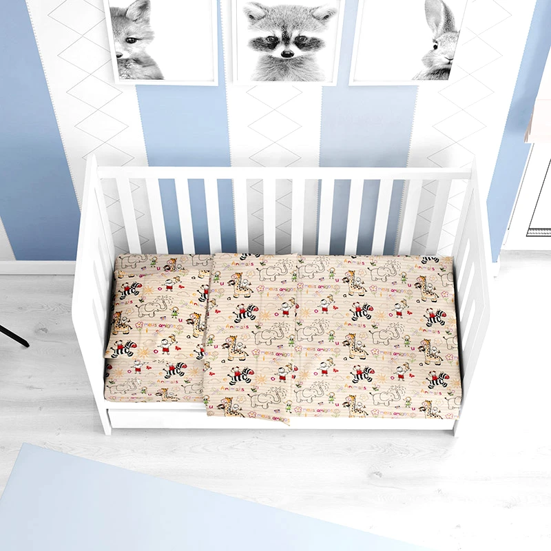 Dimcol Παπλωματοθήκη Μεμονωμένη Κούνιας 120X160 Dimcol Africa 145 (120x160)