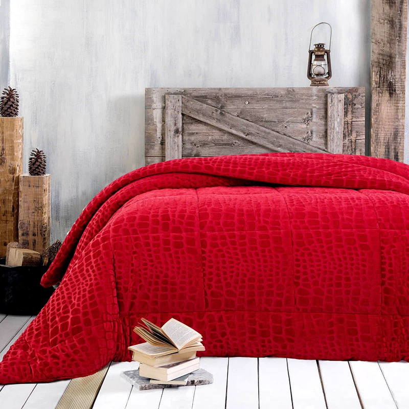 Rythmos Home Κουβερτοπάπλωμα Υπέρδιπλο 220X240 Rythmos Croco Κοκκινο (220x240)