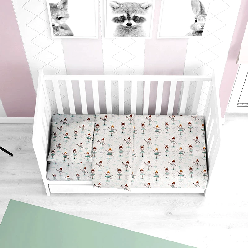 Dimcol Παπλωματοθήκη Φανελένια Κούνιας 120X160 Dimcol Μπαλαρίνα 166 (120x160)