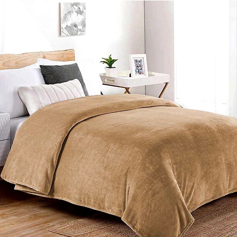 Dimcol Κουβέρτα Fleece Μονή 160X220 Dimcol Μονόχρωμη Beige (160x220)