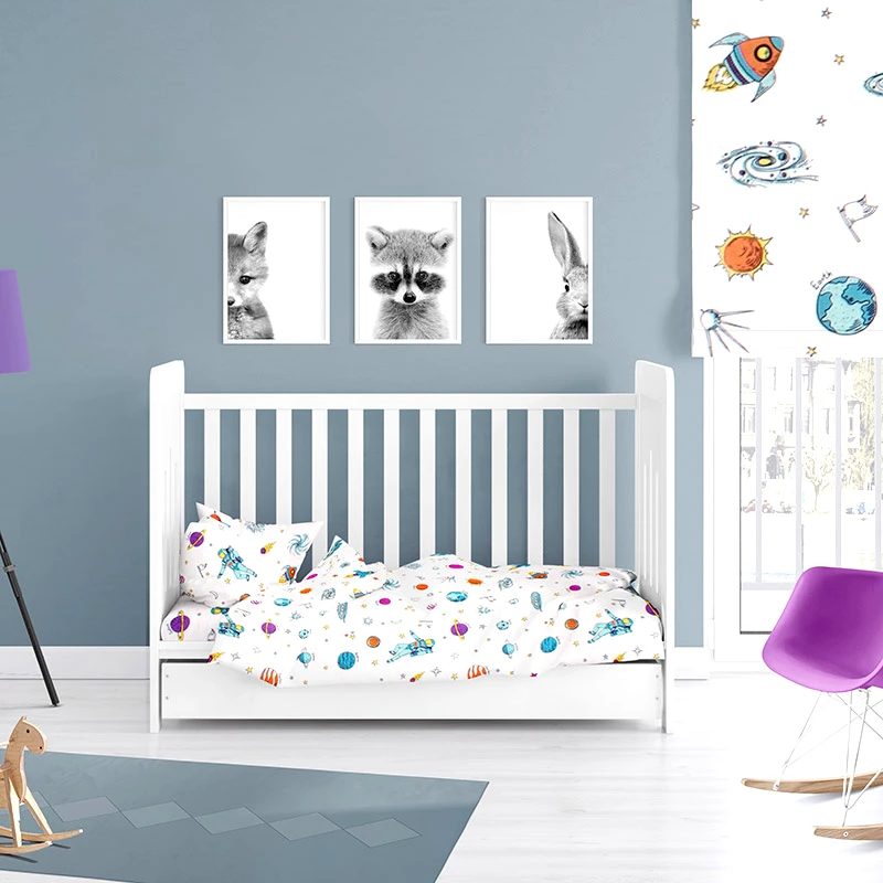 Dimcol Σεντόνια Κούνιας (Σετ) 120X160 Dimcol Space 188 Χωρίς Λάστιχο (120x160)