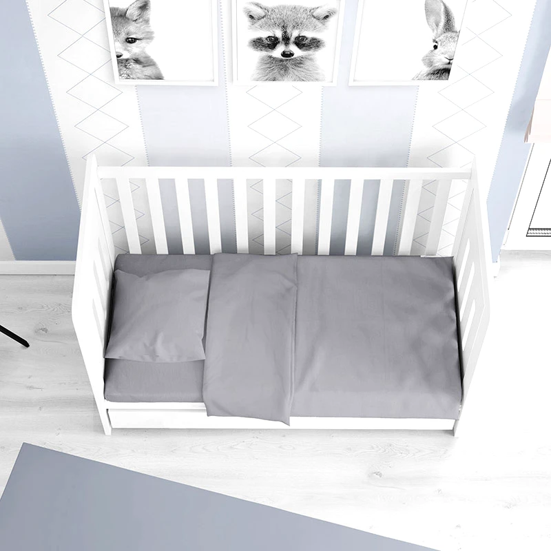 Dimcol Σεντόνια Κούνιας (Σετ) 120X160 Dimcol Solid 495 Χωρίς Λάστιχο (120x160)