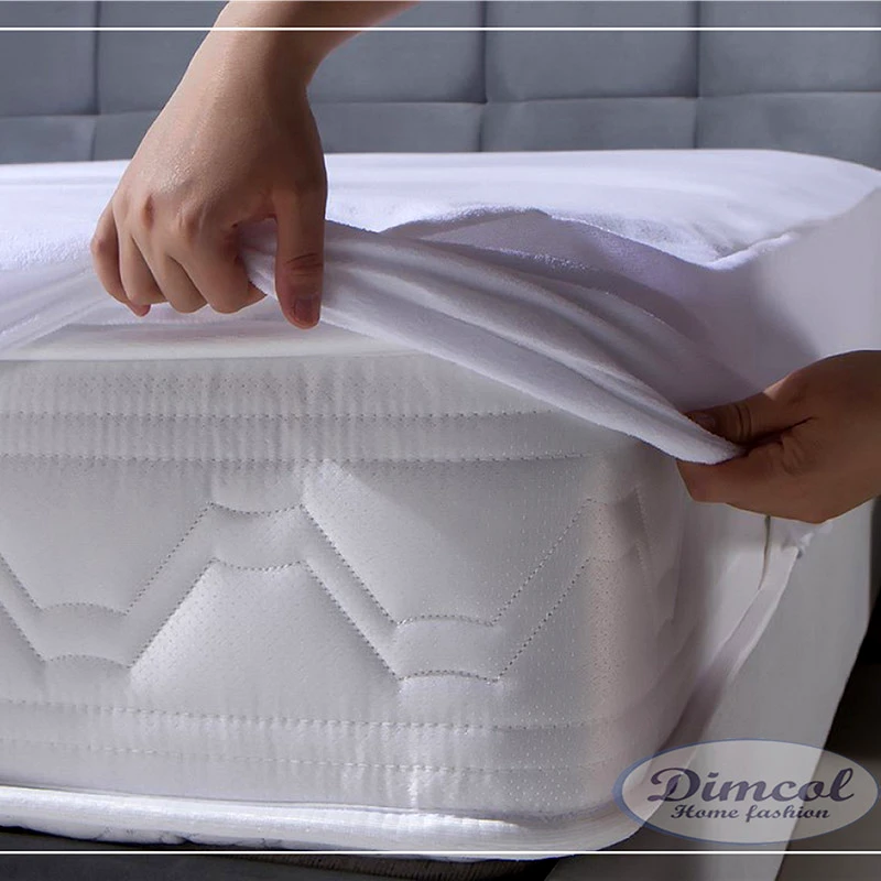 Dimcol Αδιάβροχο Επίστρωμα Μονό 100X200+30 Dimcol Φούστα White (100x200+30)
