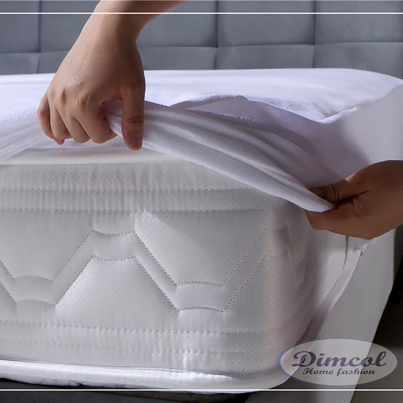 Dimcol Αδιάβροχο Επίστρωμα Υπέρδιπλο 160X200+30 Dimcol Φούστα White (160x200+30)