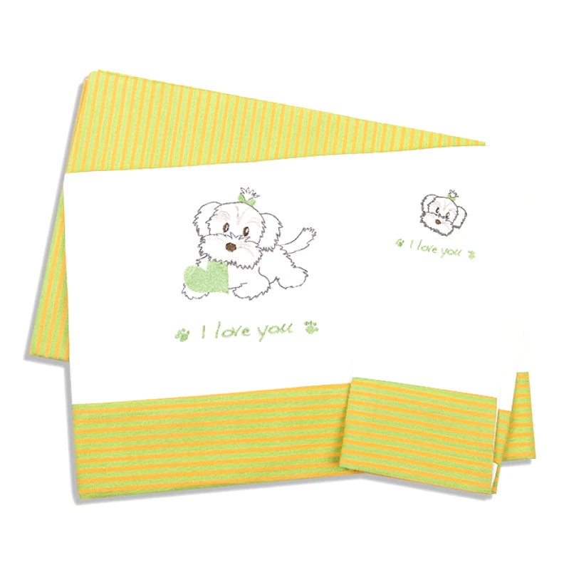 Dimcol Σεντόνια Κούνιας (Σετ) 120X170 Dimcol Σκυλακι 120 Πορτοκαλί Χωρίς Λάστιχο (120x170)