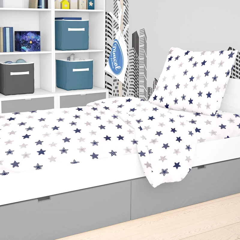 Dimcol Παπλωματοθήκη Μονή 160X240 Dimcol Star 102 Blue (160x240)