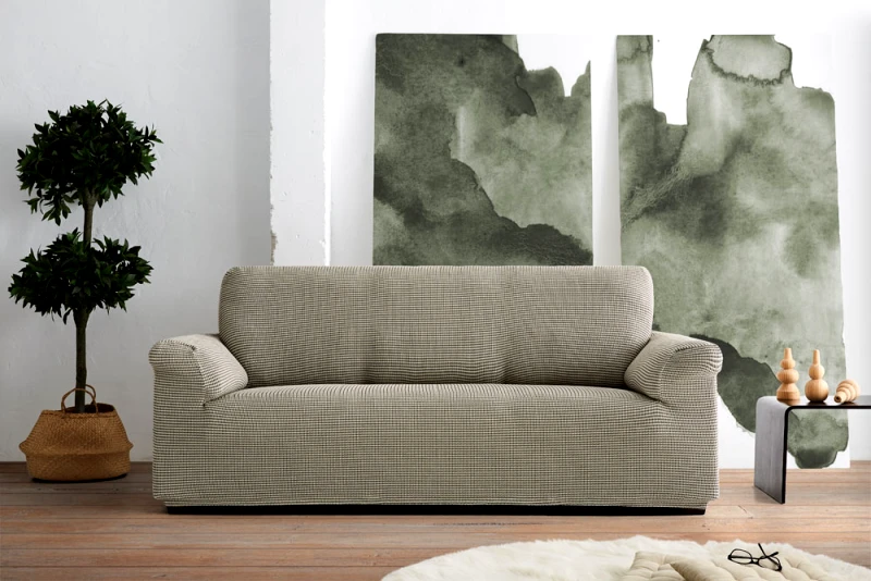 Αίθριο Ελαστικά Καλύμματα Προσαρμογής Σχήματος Καναπέ Dual Alaska - C/34 Γκρι/Λευκό - Πολυθρόνα -10+ Χρώματα Διαθέσιμα-Καλύμματα Σαλονιού