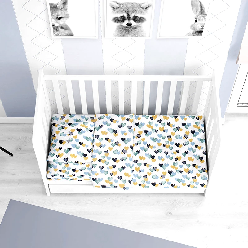 Dimcol Σεντόνι Μεμονωμένο Κούνιας 70X140+15 Dimcol Hearts 11 Με Λάστιχο (70x140+15)