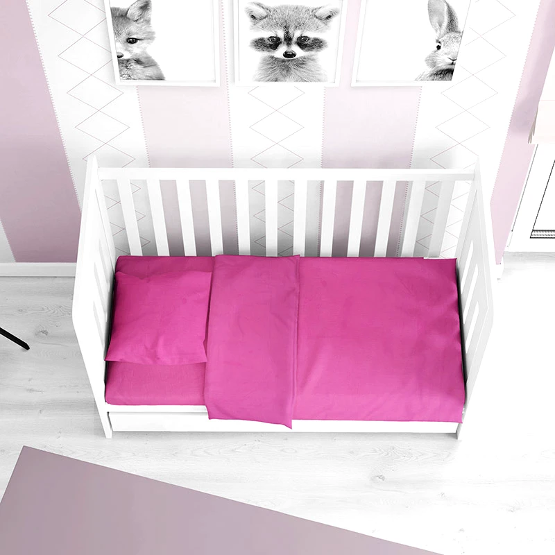 Dimcol Παπλωματοθήκη Μεμονωμένη Κούνιας 120X160 Dimcol Solid Fuchsia (120x160)